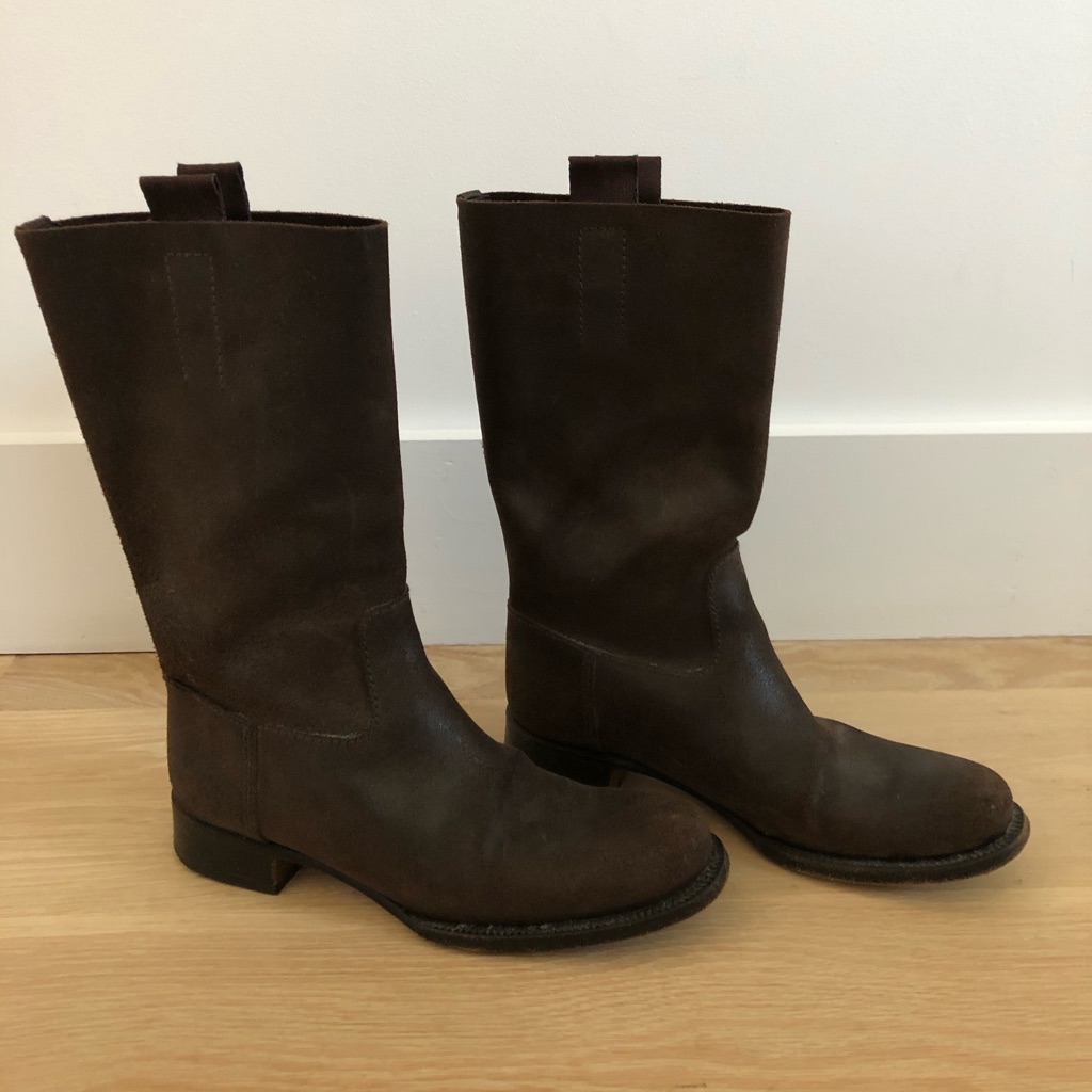 Prada Italian Brown Leather Riding Boots Size 37